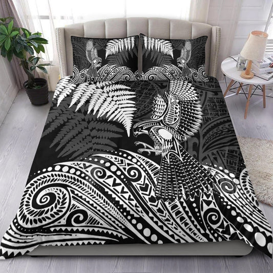 New Zealand Aotearoa Silver Fern Bedding Set Flying Krearea LT7