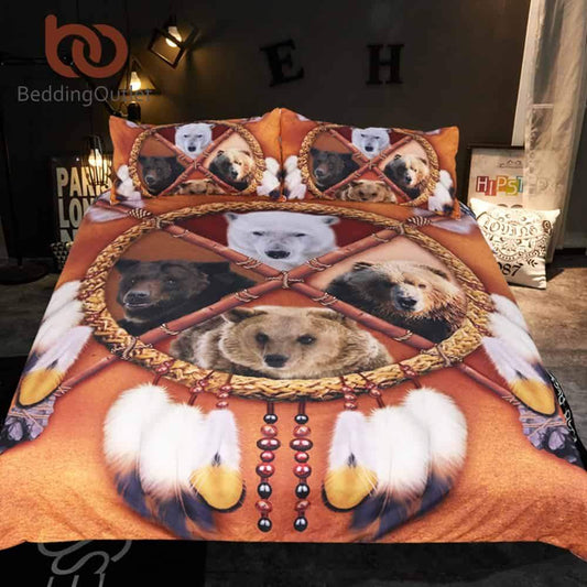 Native American Indian Bears Dreamcatcher Bedding Set LT10