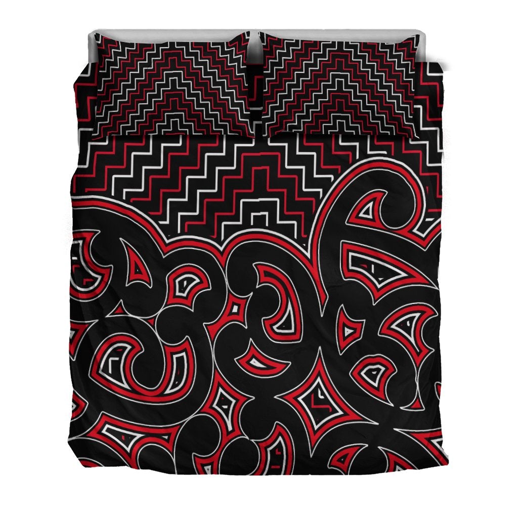 New Zealand Bedding Set Maori Graphic Tee patterns Red LT6