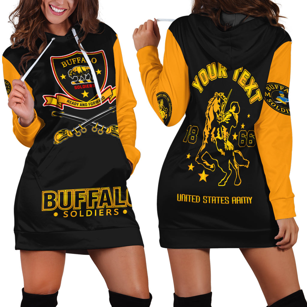 (Custom Personalied) Buffalo Soldiers African American Legend Of The Black Soldiers Hoodie Dress - LT2