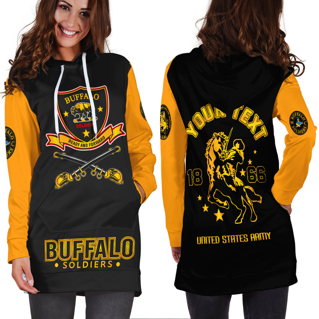 (Custom Personalied) Buffalo Soldiers African American Legend Of The Black Soldiers Hoodie Dress - LT2