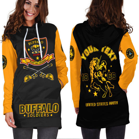 (Custom Personalied) Buffalo Soldiers African American Legend Of The Black Soldiers Hoodie Dress - LT2