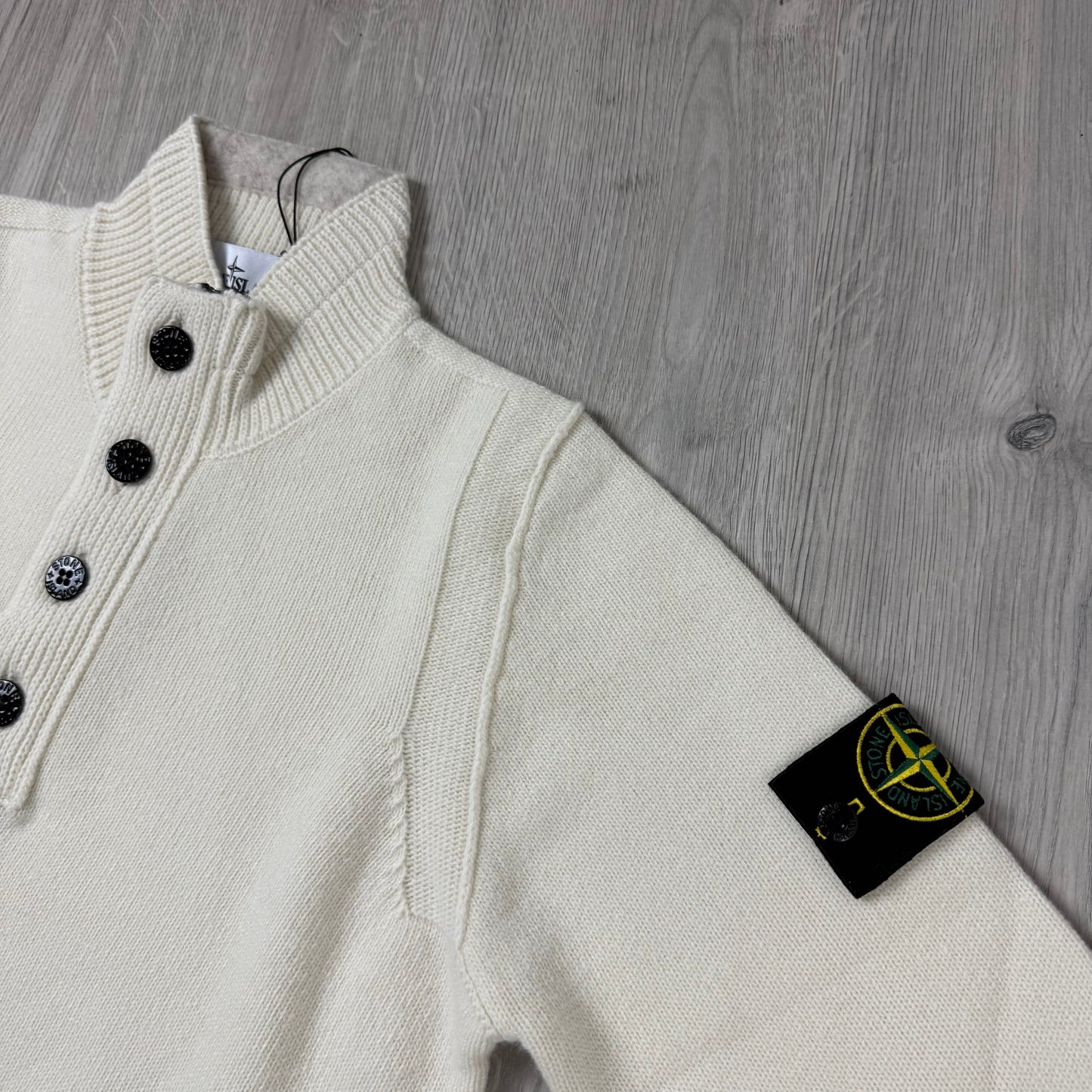 Stone Island Knit Zip Sweatshirt - Ivory