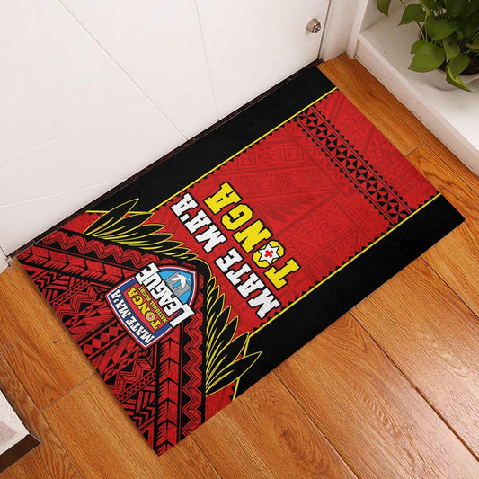 Tonga Rugby Door Mat Mate Maa Tonga Pacific Ngatu Black LT14