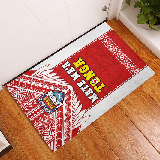 Tonga Rugby Door Mat Mate Maa Tonga Pacific Ngatu White LT14