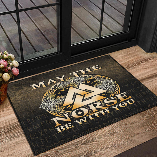 Viking Door Mat May The Norse Be With You Viking Gold Version Door Mat RLT12