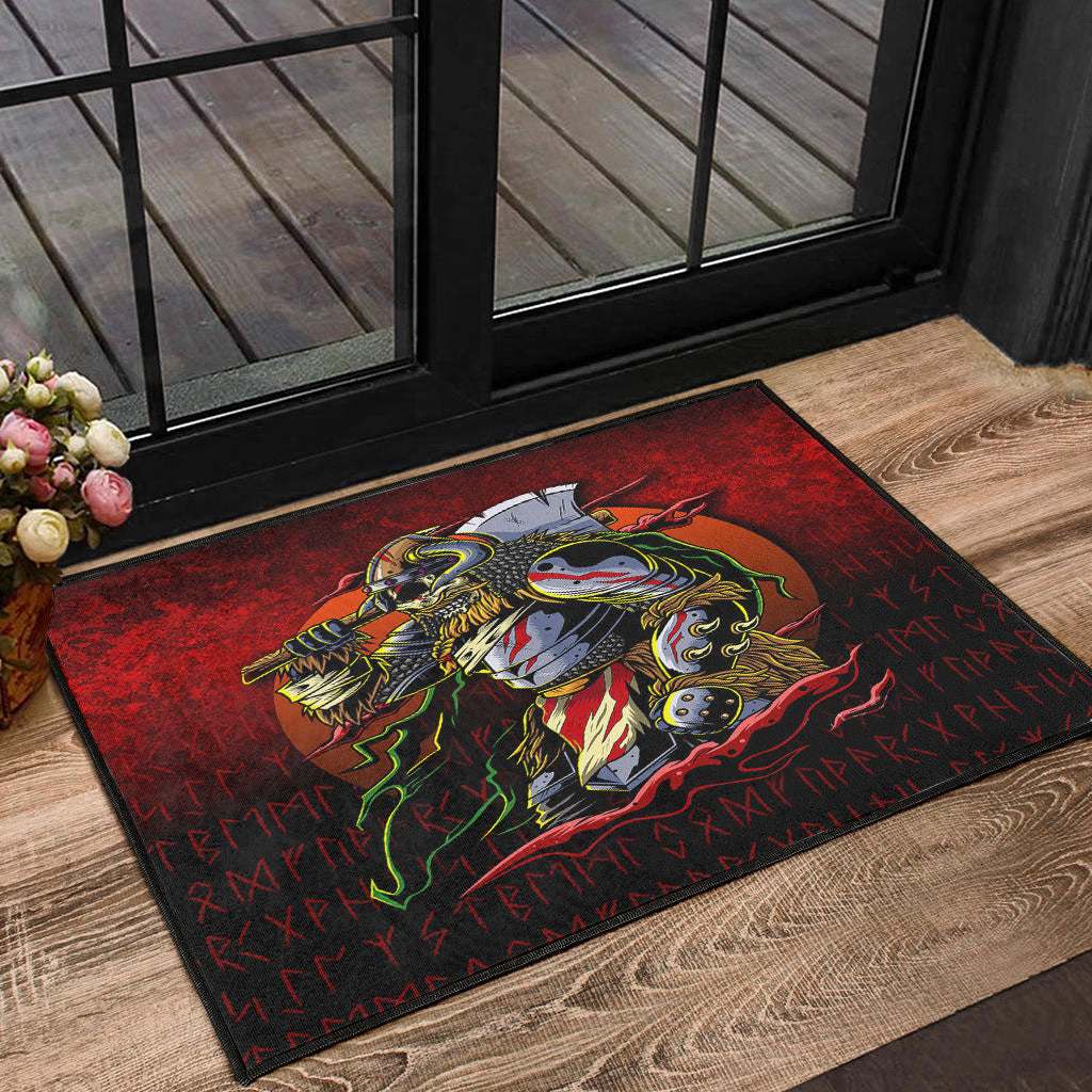 Viking Door Mat Samurai Viking Warrior Ronin Berserk Armor Axe Door Mat RLT12