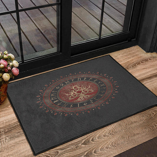 Viking Door Mat Tree Of Life with Triquetra Door Mat RLT12