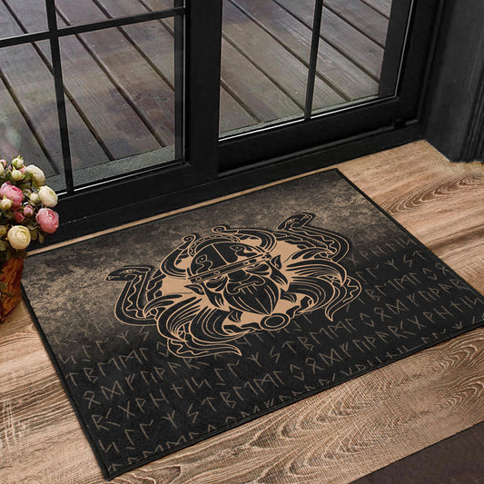 Viking Door Mat Nordic Warrior Valhalla Norse Gold Version Door Mat RLT12