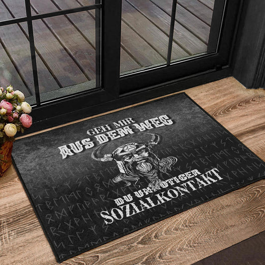 Viking Door Mat Geh mir aus dem Weg du unnotiger Sozialkontakt Door Mat RLT12