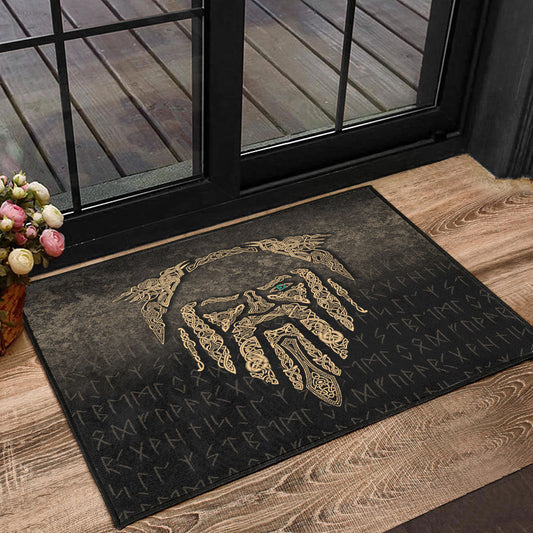 Viking Door Mat Eye of Odin Gold Version Door Mat RLT12