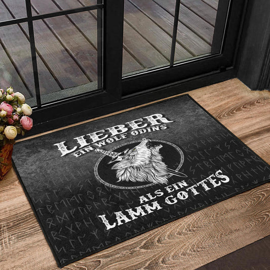 Viking Door Mat Lieber Ein Wolf Odins Als Ein Lamm Gottes Door Mat RLT12