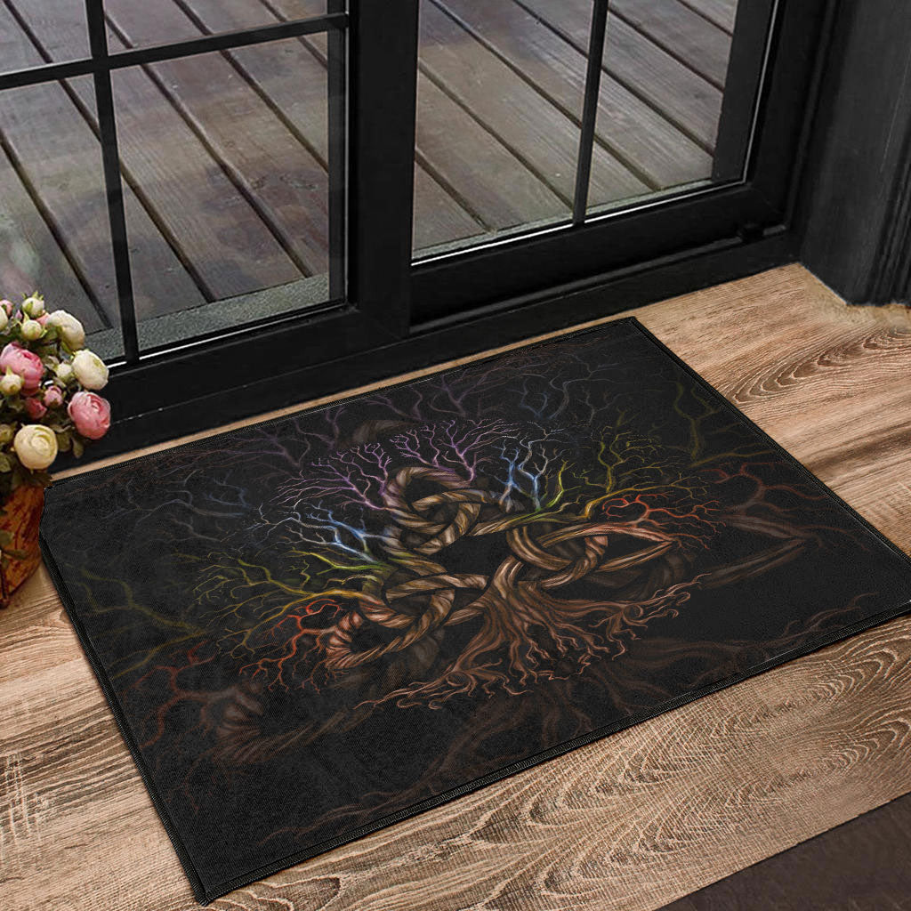 Viking Door Mat Colorful Tree Of Life With Triquetra Door Mat RLT12