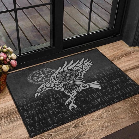Viking Door Mat Raven Vegvisir Tattoo Special Version Door Mat RLT12