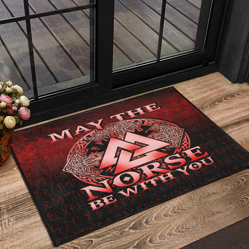 Viking Door Mat May The Norse Be With You Viking Red Version Door Mat RLT12