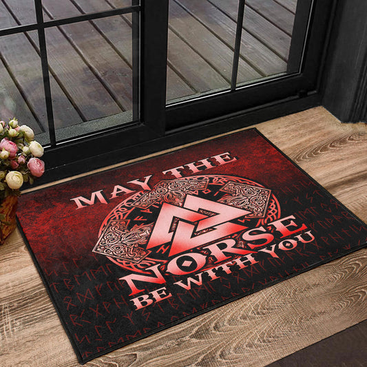 Viking Door Mat May The Norse Be With You Viking Red Version Door Mat RLT12