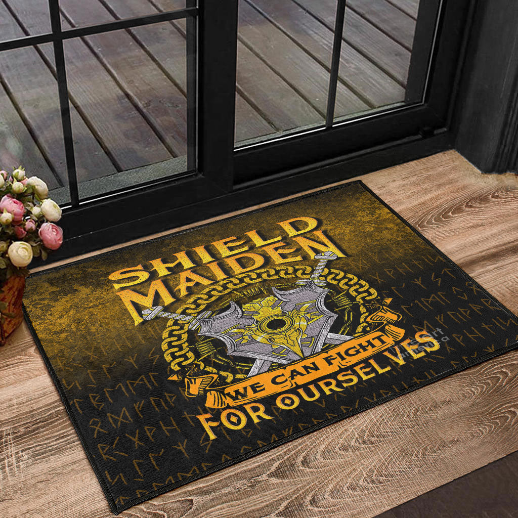 Viking Door Mat Shield Maiden We Can Fight For Ourselves Door Mat RLT12