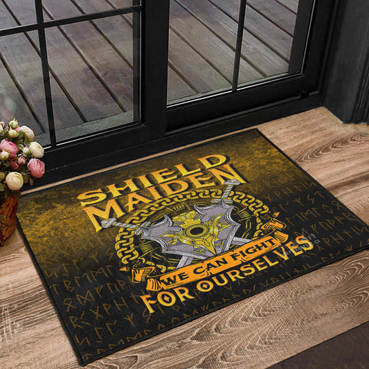 Viking Door Mat Shield Maiden We Can Fight For Ourselves Door Mat RLT12