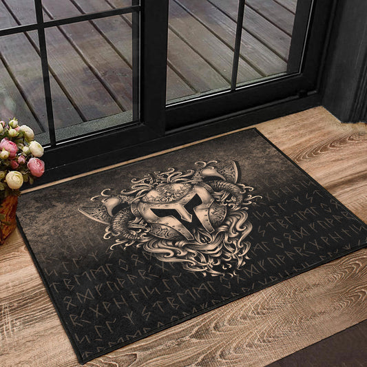 Viking Door Mat The Armor Of Viking Gold Version Door Mat RLT12