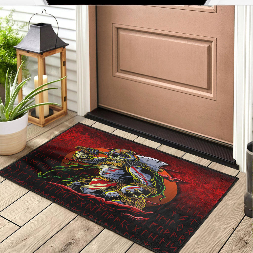 Viking Door Mat Samurai Viking Warrior Ronin Berserk Armor Axe Door Mat RLT12