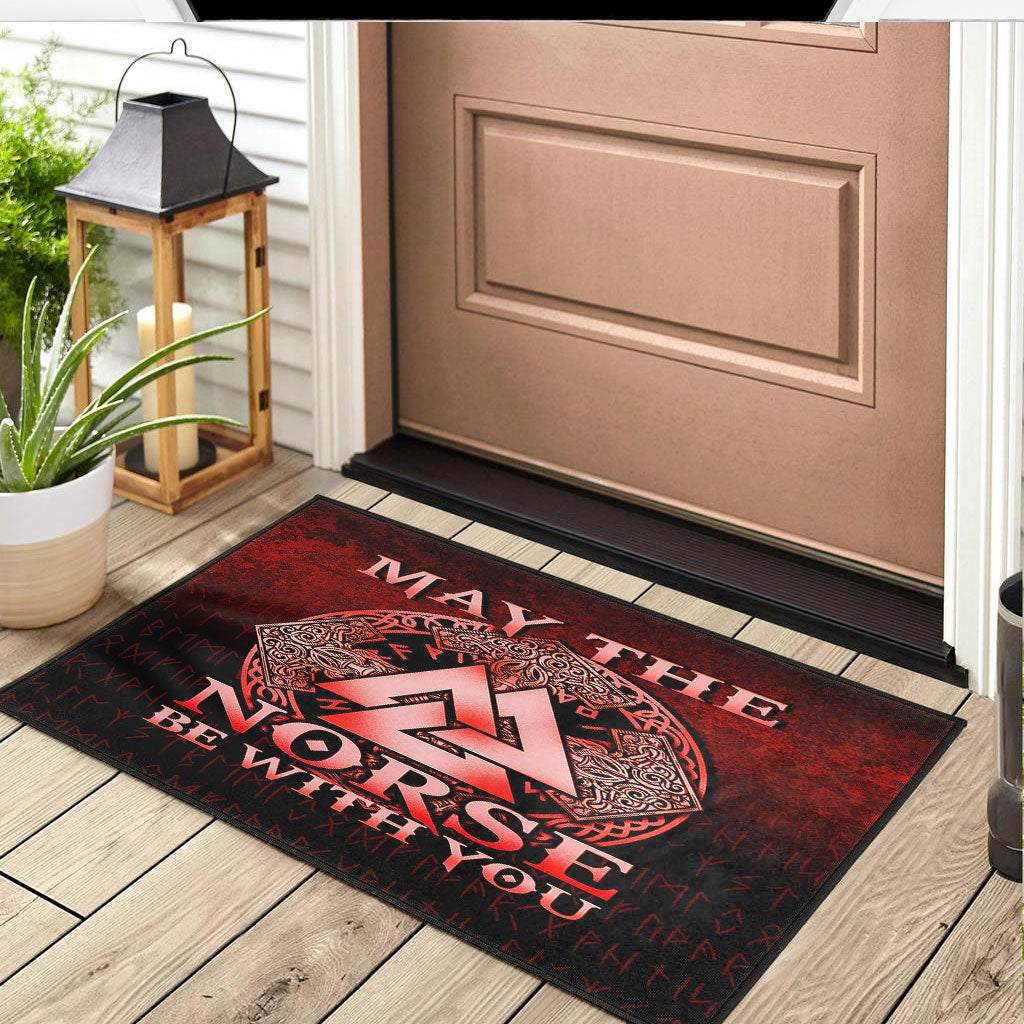 Viking Door Mat May The Norse Be With You Viking Red Version Door Mat RLT12
