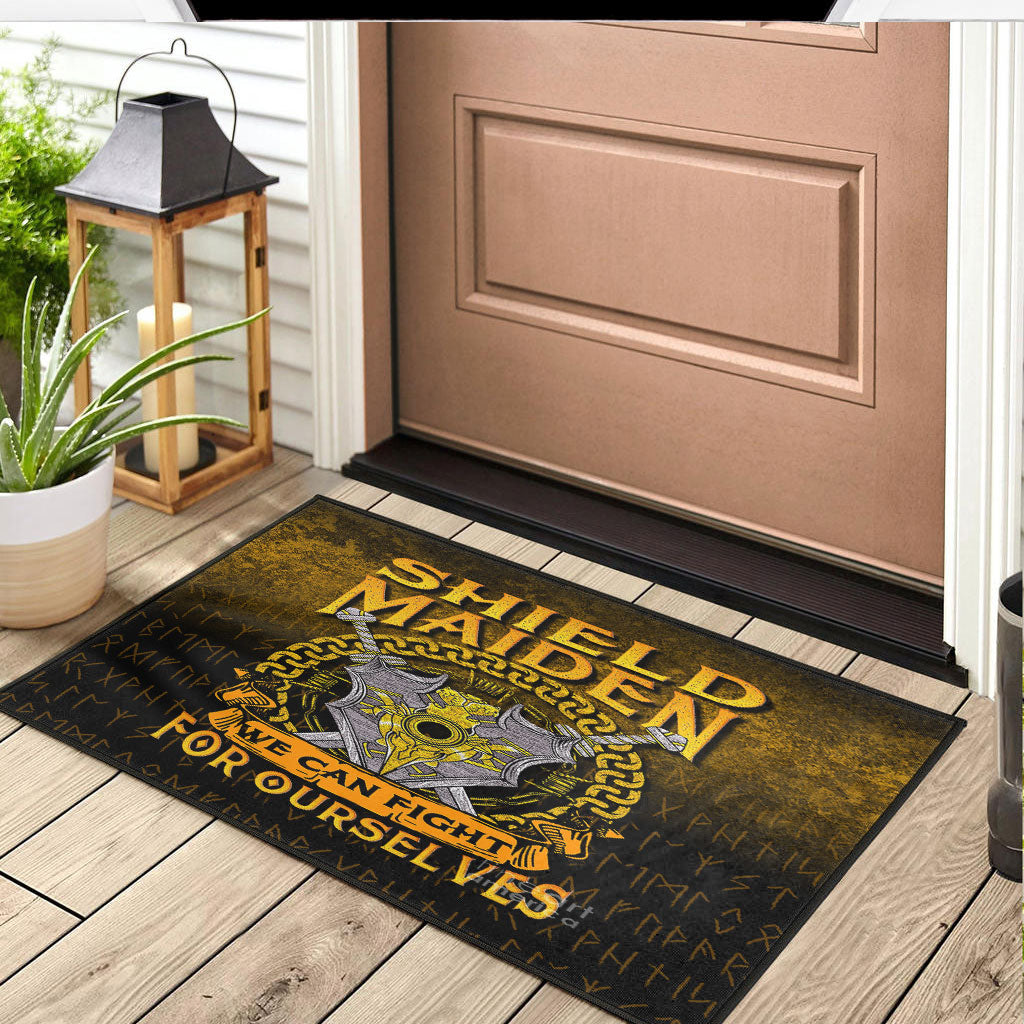 Viking Door Mat Shield Maiden We Can Fight For Ourselves Door Mat RLT12