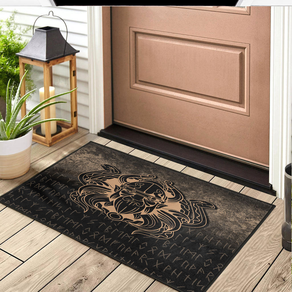 Viking Door Mat Nordic Warrior Valhalla Norse Gold Version Door Mat RLT12