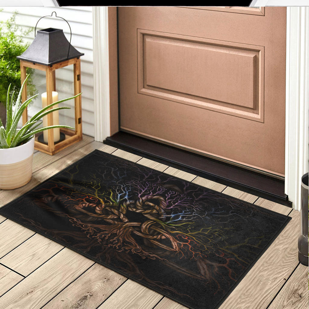 Viking Door Mat Colorful Tree Of Life With Triquetra Door Mat RLT12