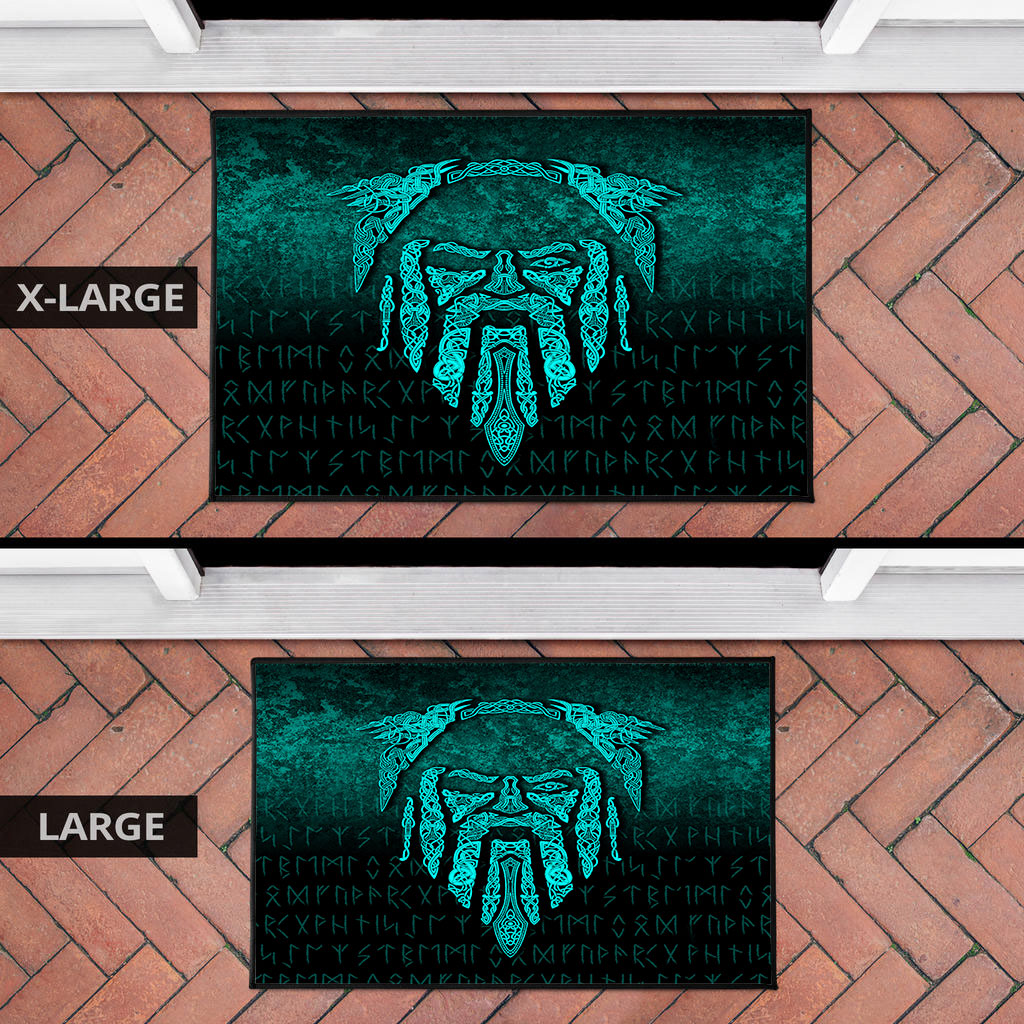 Viking Door Mat Eye of Odin Cyan Version Door Mat RLT12