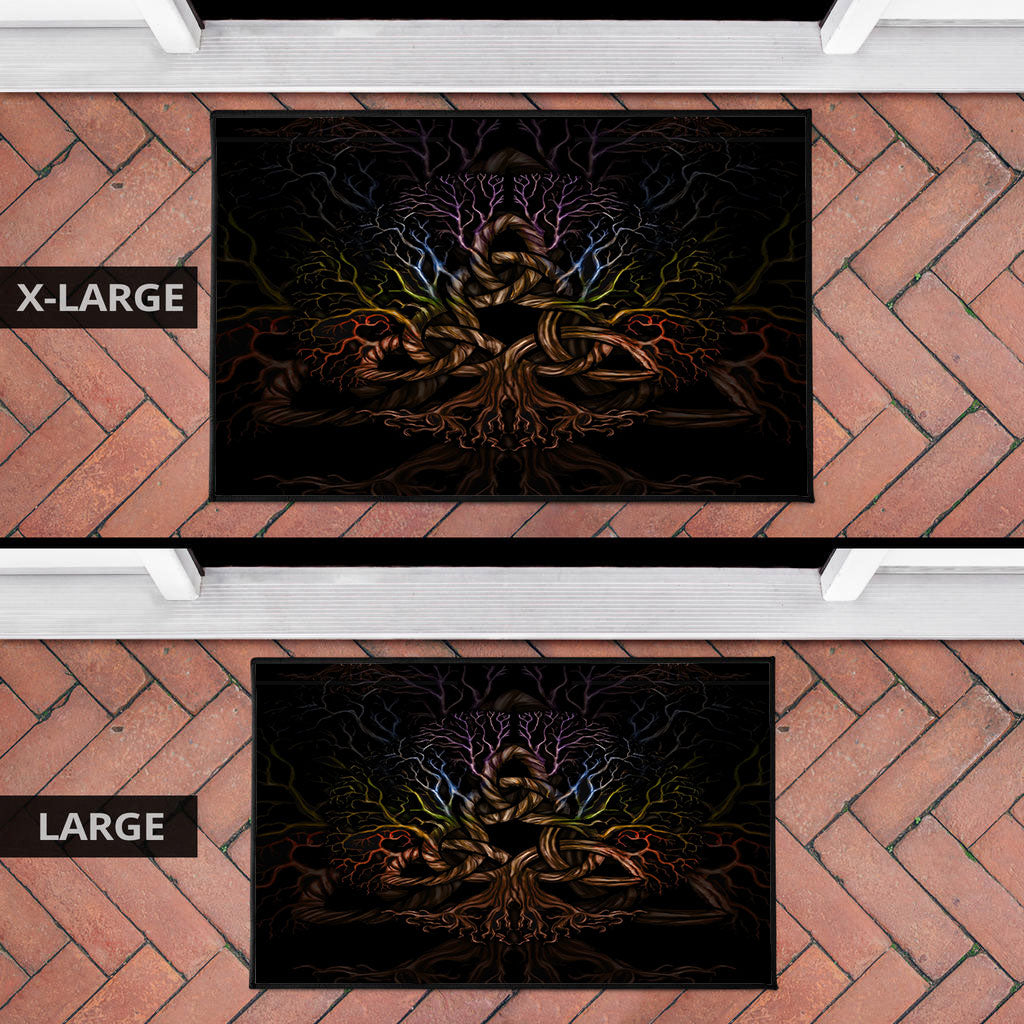 Viking Door Mat Colorful Tree Of Life With Triquetra Door Mat RLT12