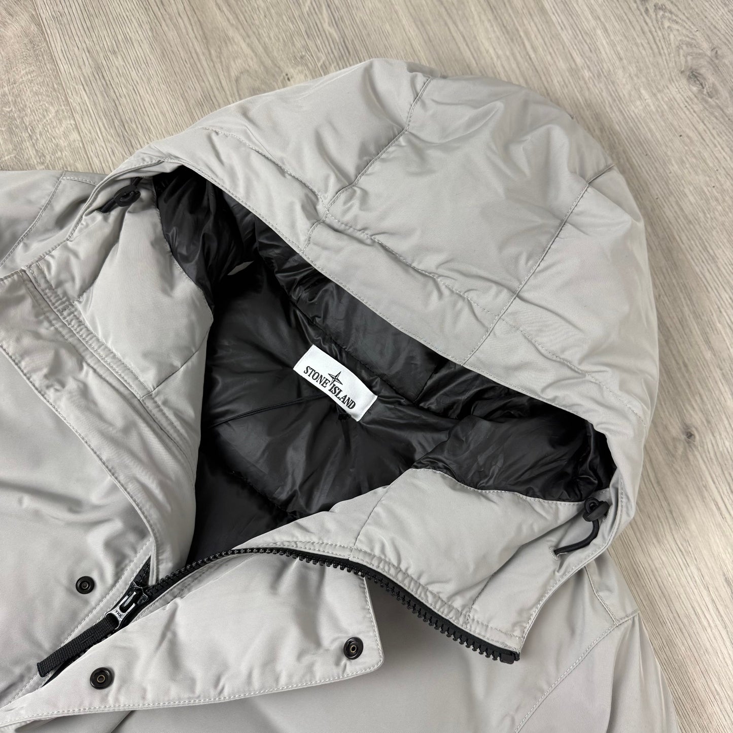 Stone Island Micro Twill Down Parka - Pearl Grey