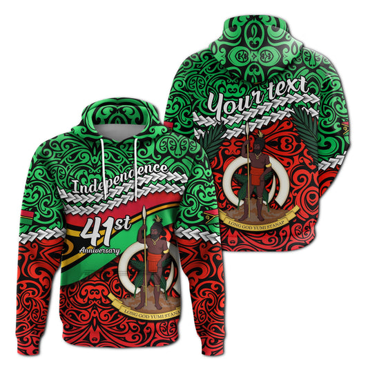 Custom Vanuatu Independence Hoodie Happy Anniversary LT13