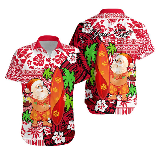 (Custom Personalised) Mele Kalikimaka Hawaiian Shirt Christmas Hawaii with Santa Claus LT13