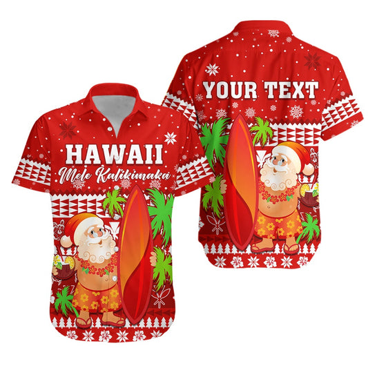 (Custom Personalised) Mele Kalikimaka Hawaiian Shirt Santa Claus Hawaii Christmas LT13