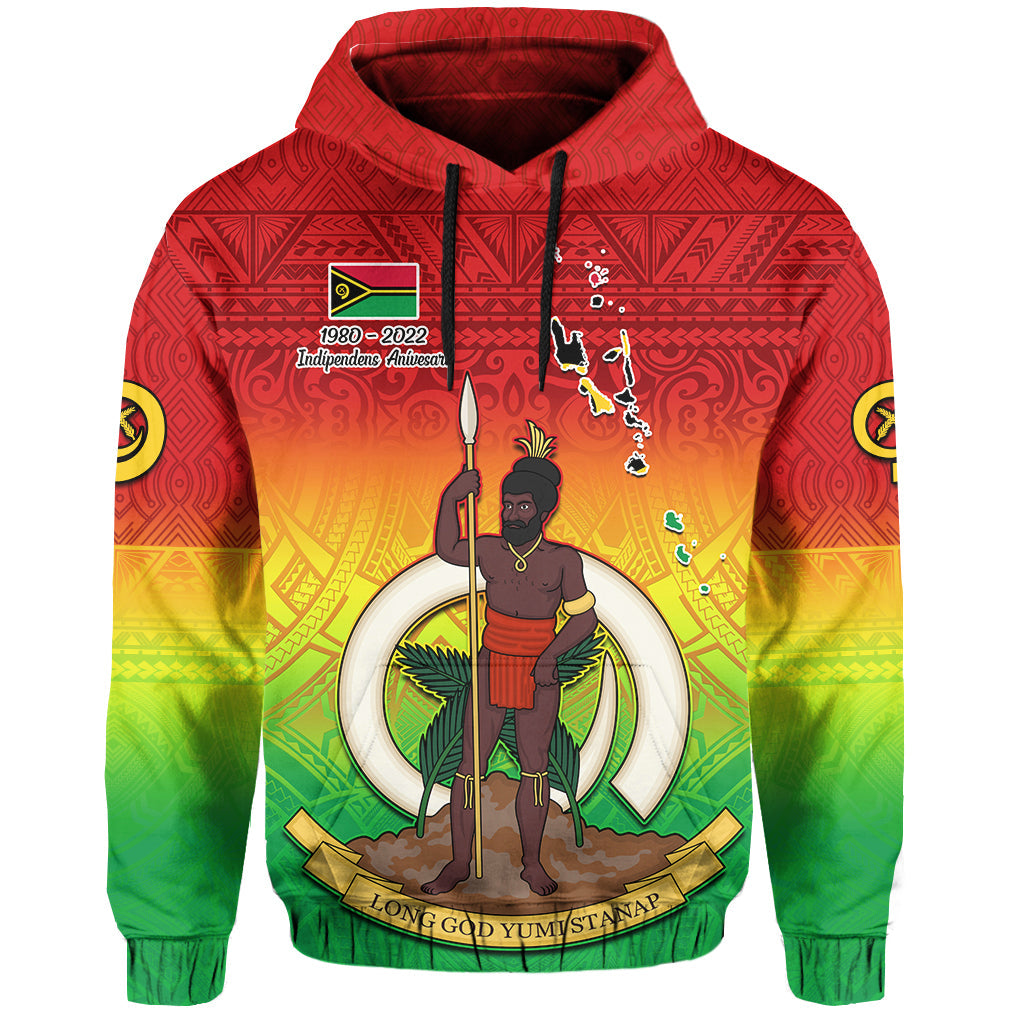 Custom Vanuatu Independence Day Hoodie 42nd Anniversary Yumi Yumi Yumi LT13