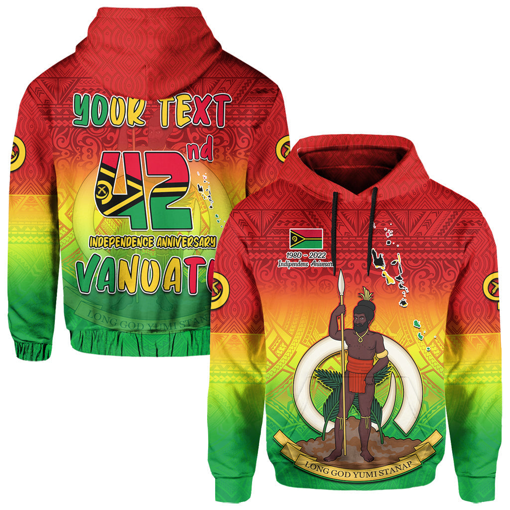 Custom Vanuatu Independence Day Hoodie 42nd Anniversary Yumi Yumi Yumi LT13