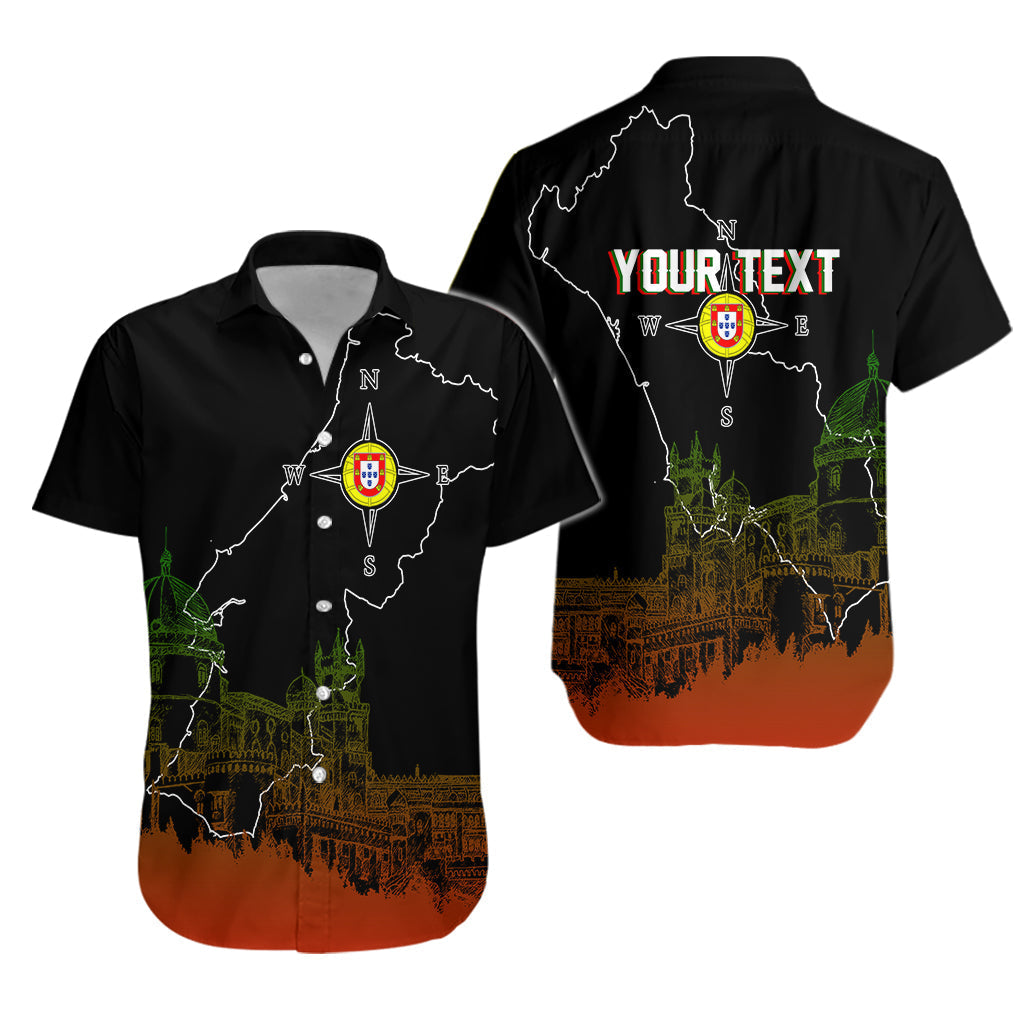 (Custom Personalised) Portugal Pena Palace Sketch Art Hawaiian Shirt Portuguese Map LT7