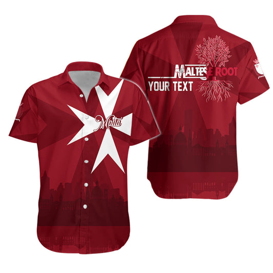 (Custom Personalised) Malta Valletta Skyline Hawaiian Shirt Maltese Cross LT7