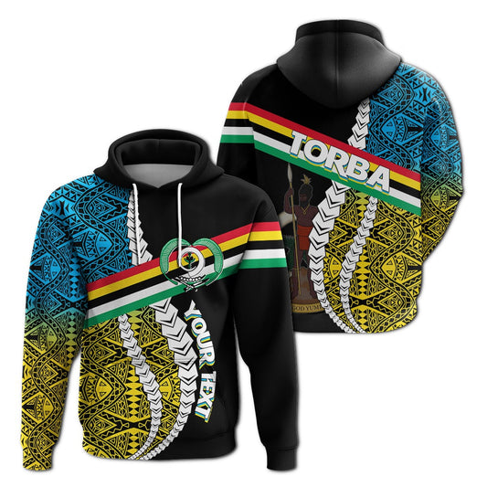 Custom Vanuatu Torba Province Hoodie Torba Flag Polynesian Pattern LT7