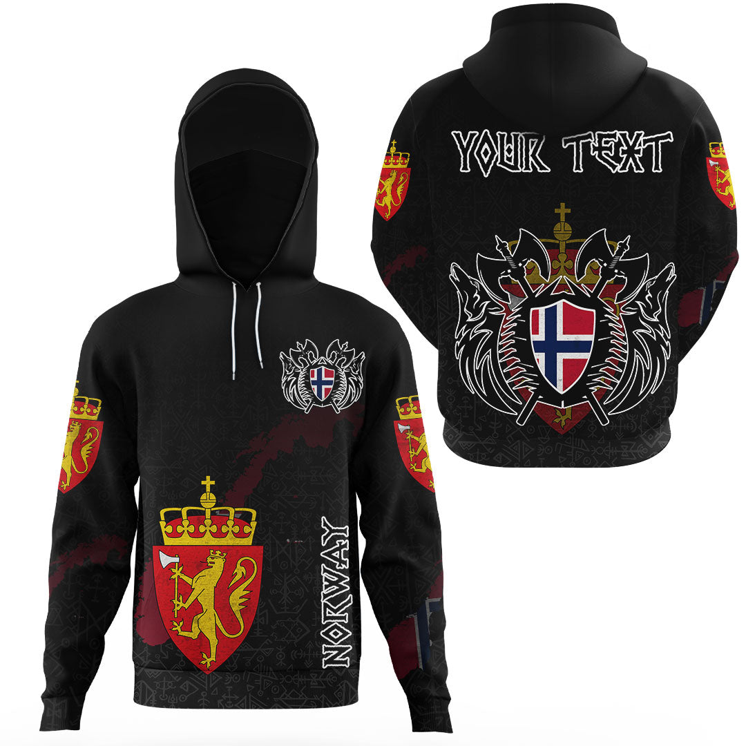 Custom Viking Norway Norway Flag and Map Gaiter Hoodie style Viking Geri and Freki RLT12