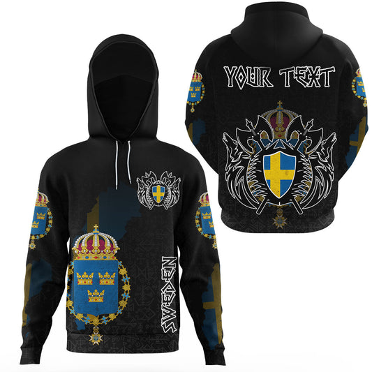 Custom Viking Sweden Flag and Map Gaiter Hoodies style Viking Geri and Freki RLT12