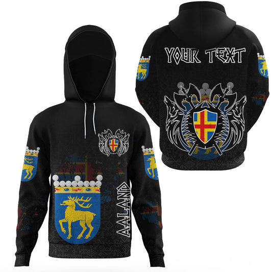 Custom Viking land Flag and Map Gaiter Hoodie style Viking Geri and Freki RLT12
