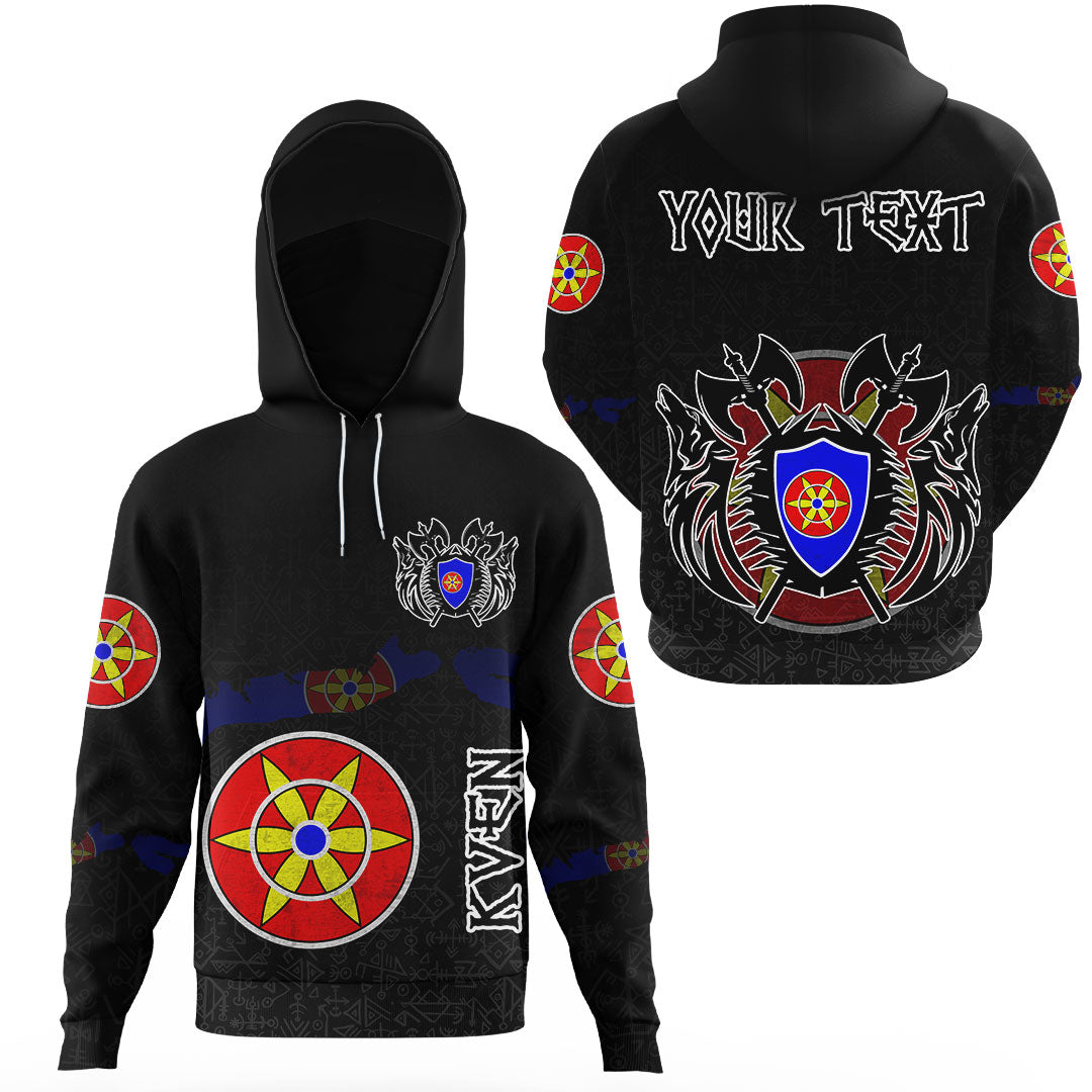 Custom Viking Kven Flag and Map Gaiter Hoodies style Viking Geri and Freki RLT12