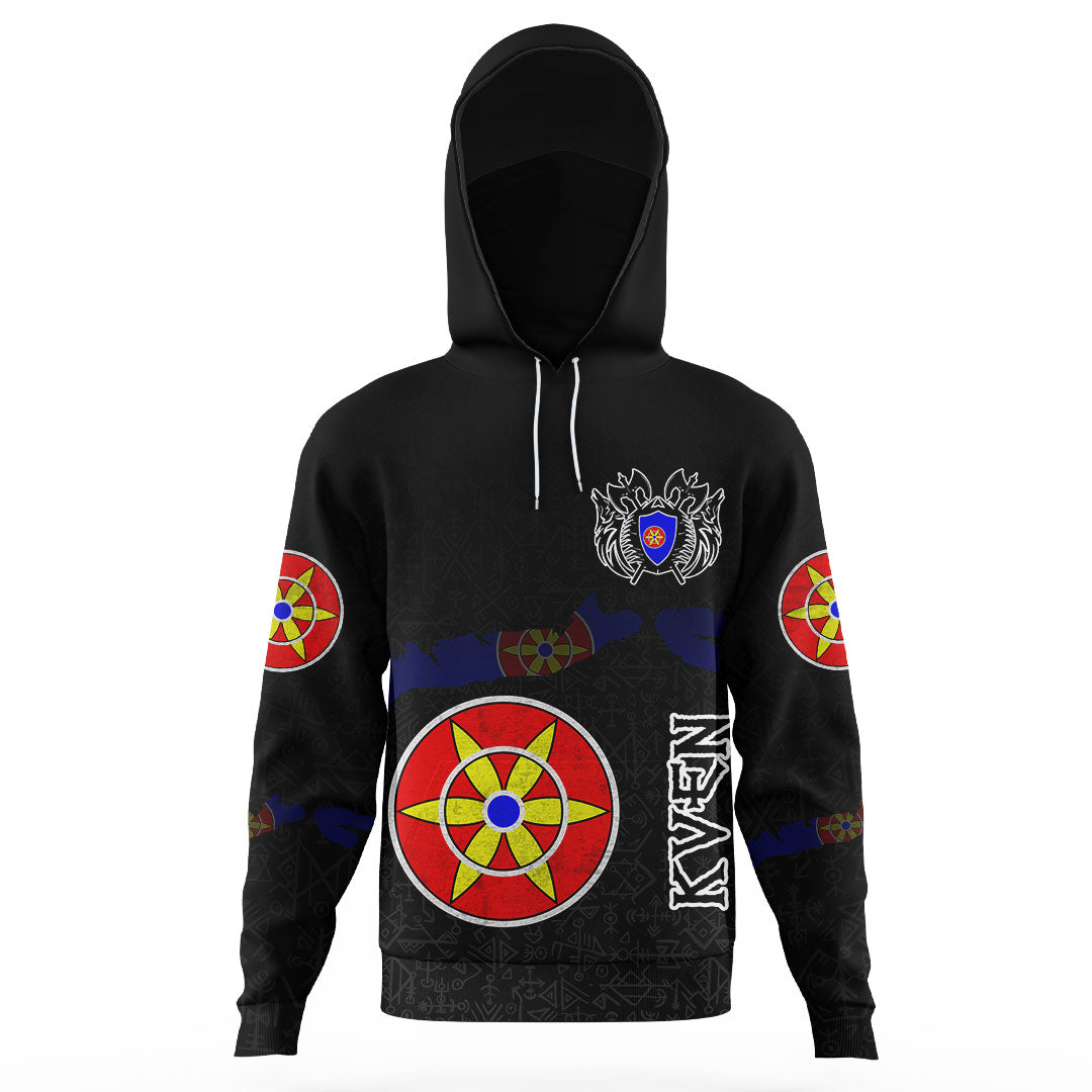 Custom Viking Kven Flag and Map Gaiter Hoodies style Viking Geri and Freki RLT12