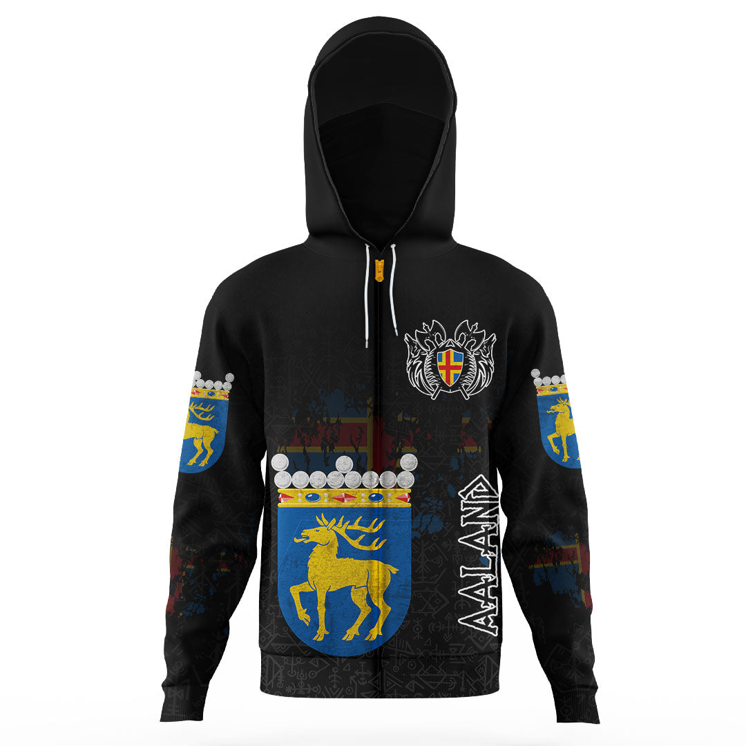 Custom Viking land Flag and Map Gaiter Hoodie style Viking Geri and Freki RLT12