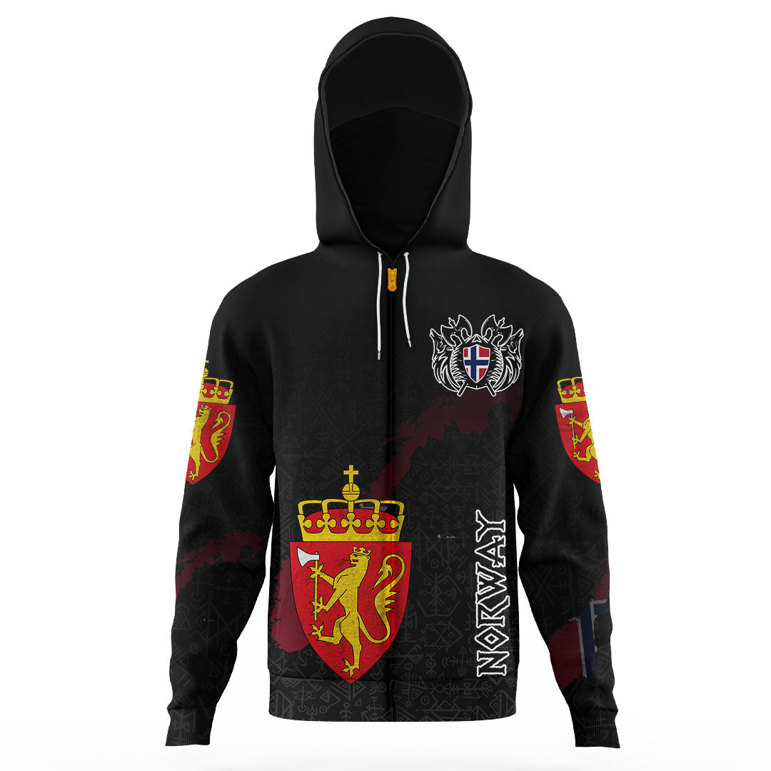 Custom Viking Norway Norway Flag and Map Gaiter Hoodie style Viking Geri and Freki RLT12