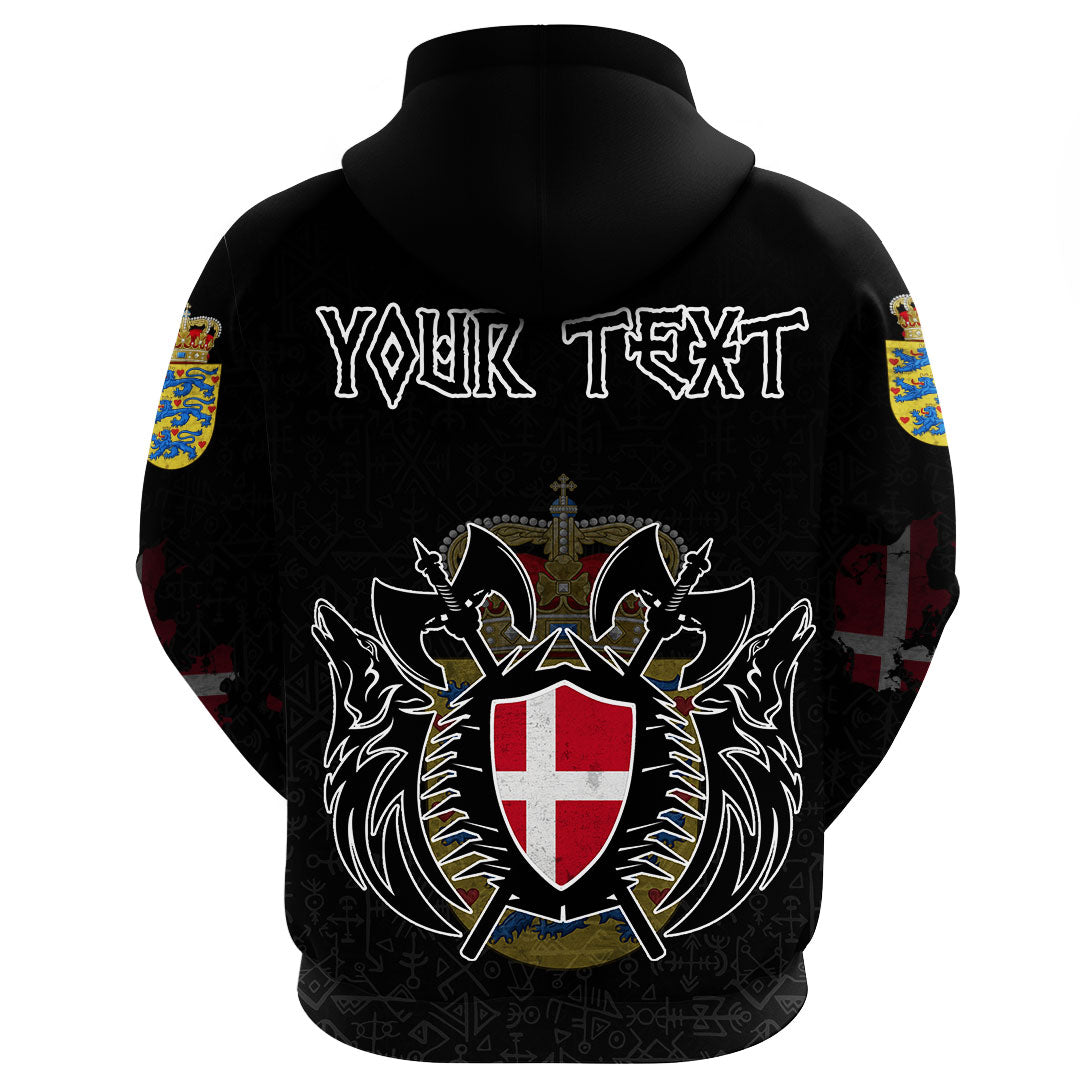 Custom Viking Denmark Flag and Map Gaiter Hoodies style Viking Geri and Freki RLT12