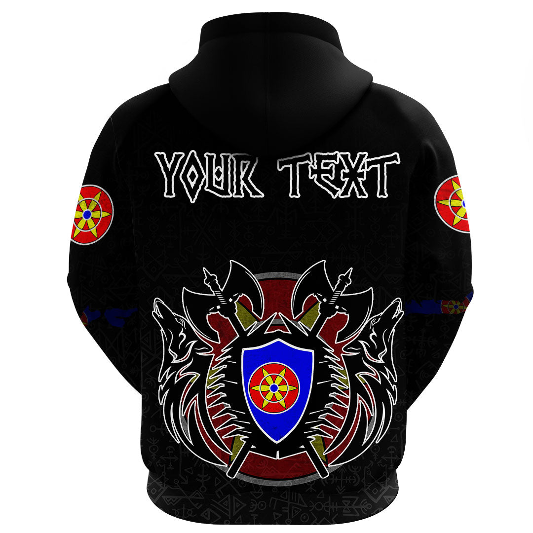 Custom Viking Kven Flag and Map Gaiter Hoodies style Viking Geri and Freki RLT12