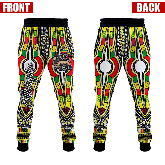 Ethiopia Jogger Pants Dashiki Black Style LT6