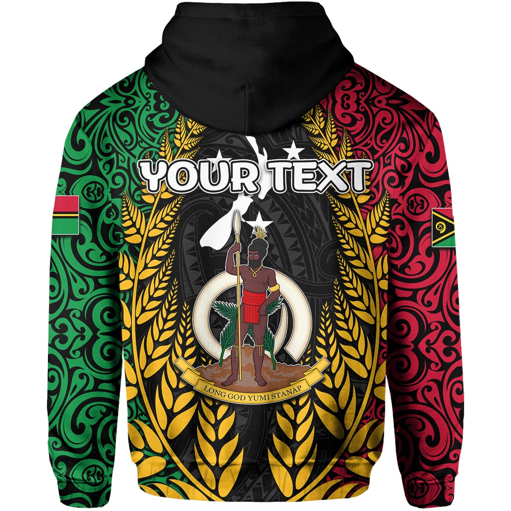 Custom Vanuatu Zip Hoodie Mix Maori Aotearoa LT6
